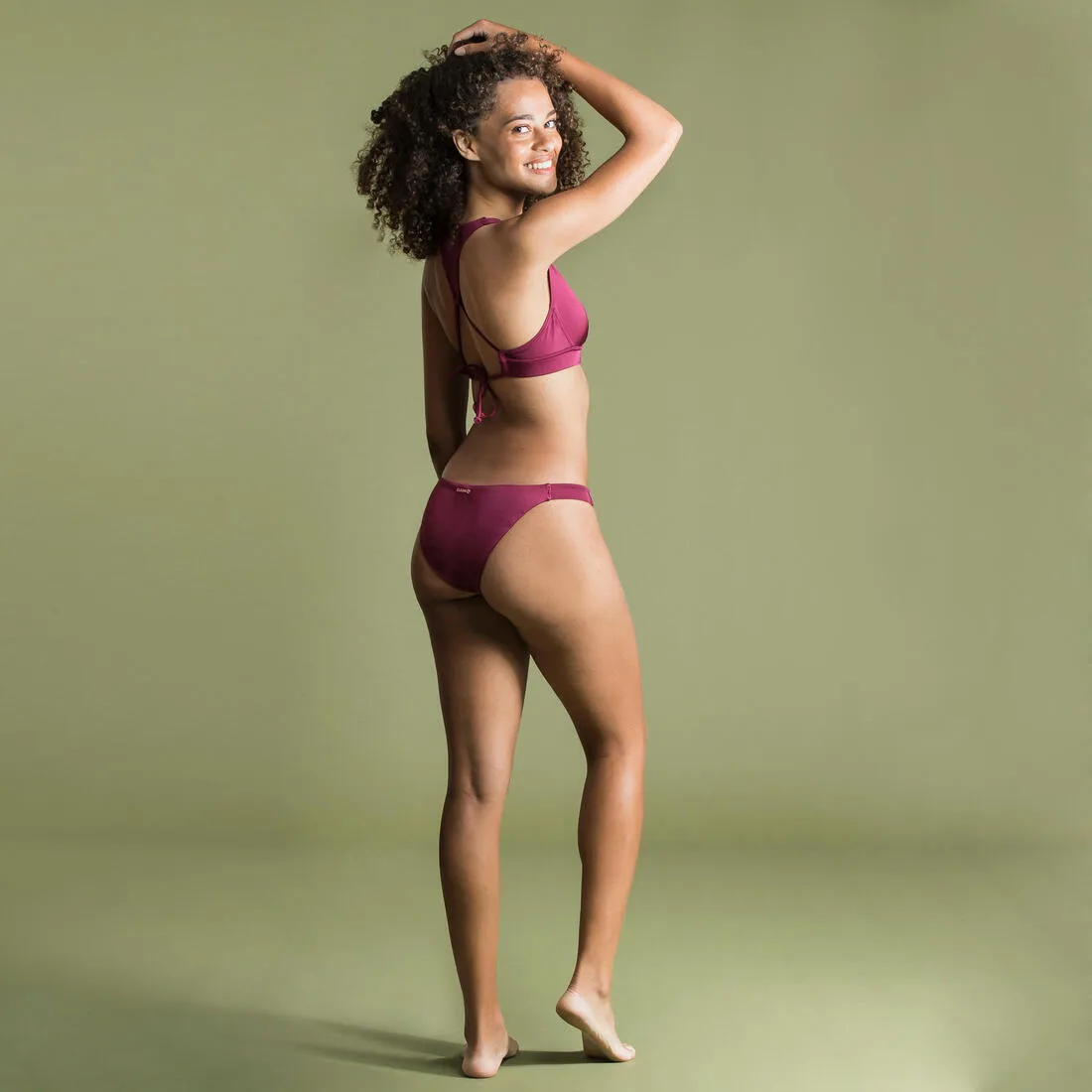 Women's Classic Swimsuit Bottoms with Thin Edges ALY - BURGUNDY