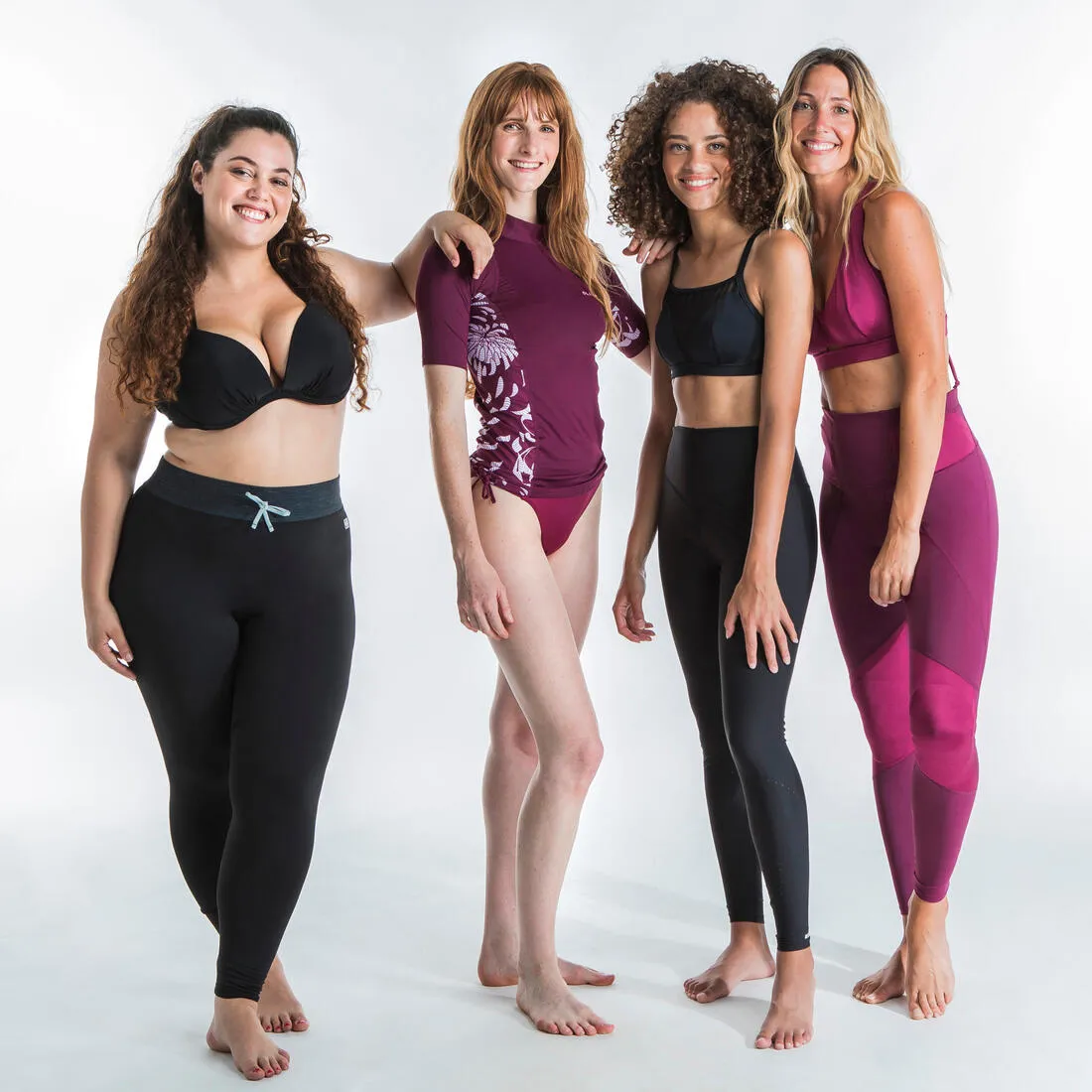 Women's Classic Swimsuit Bottoms with Thin Edges ALY - BURGUNDY