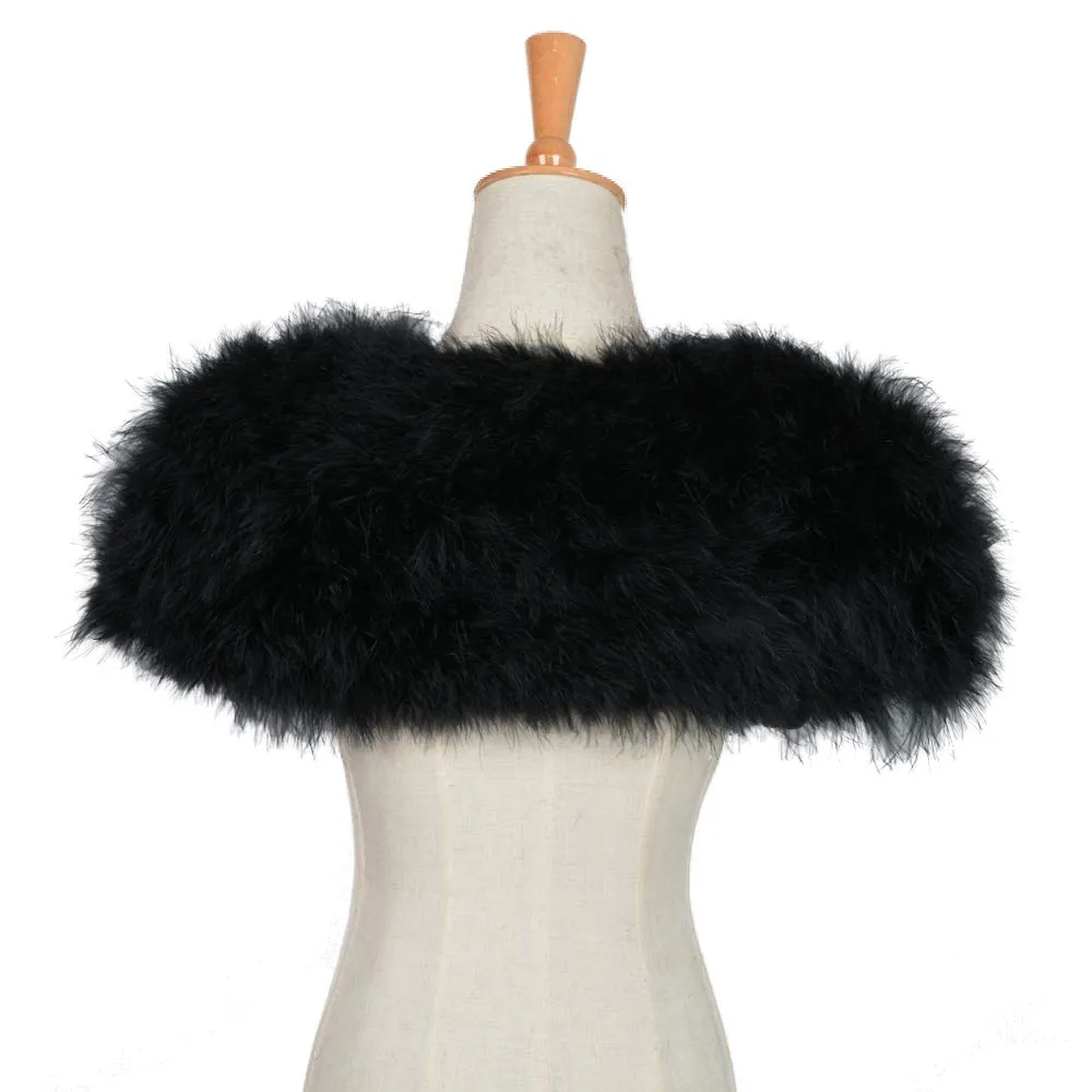 Womens Ostrich Feather Fur Bolero Shrug Poncho Wedding Bridal Stole