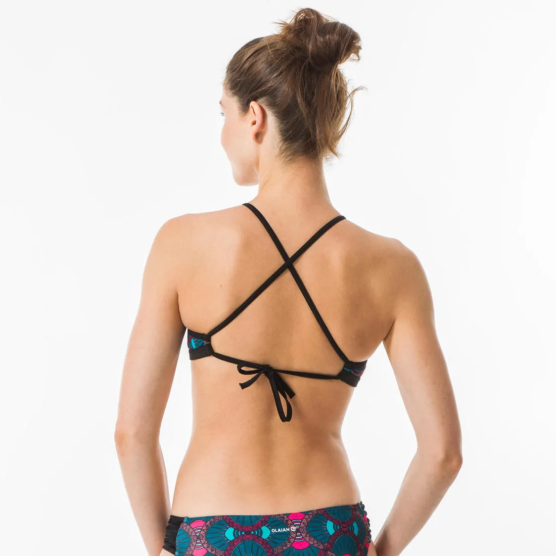 Women's Surfing Crop Top Swimsuit Top with open back ANDREA KOGA MALDIVES
