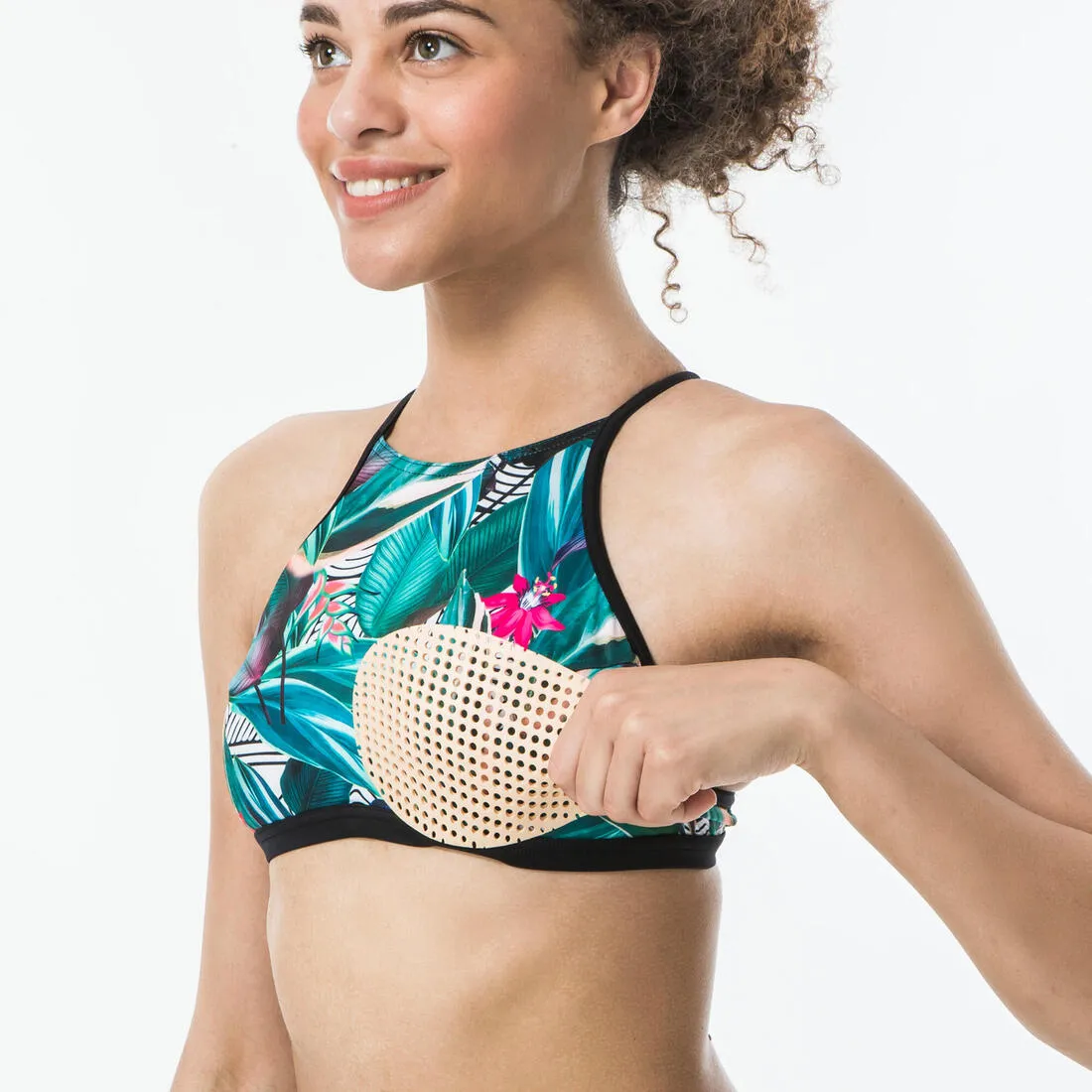 Women's Surfing Crop Top Swimsuit Top with open back ANDREA KOGA MALDIVES