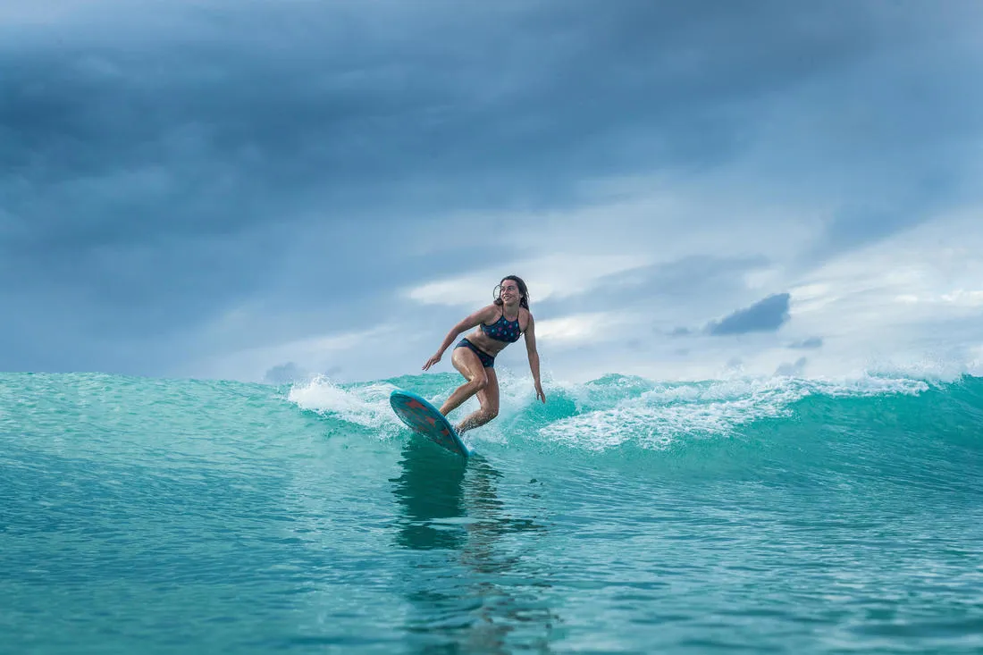 Women's Surfing Crop Top Swimsuit Top with open back ANDREA KOGA MALDIVES