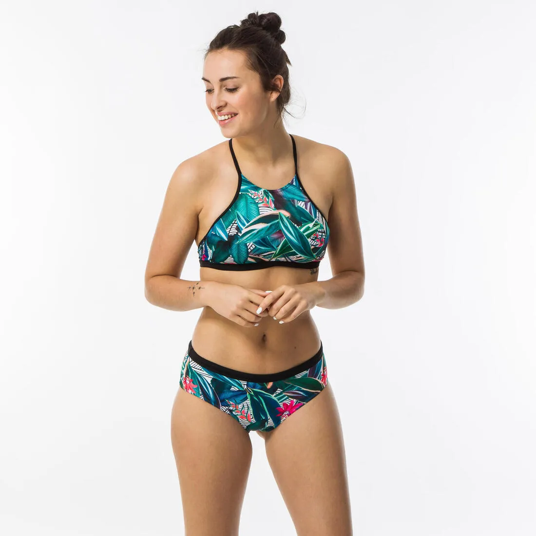 Women's Surfing Crop Top Swimsuit Top with open back ANDREA KOGA MALDIVES