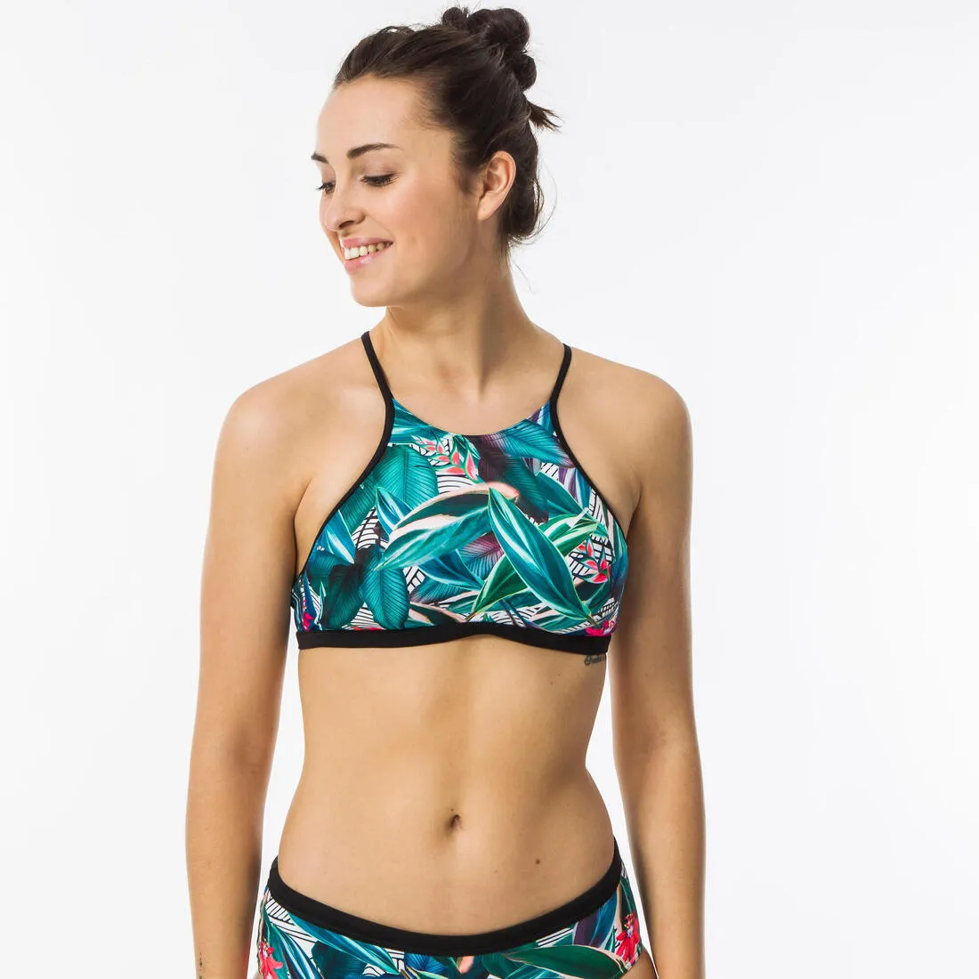 Women's Surfing Crop Top Swimsuit Top with open back ANDREA KOGA MALDIVES