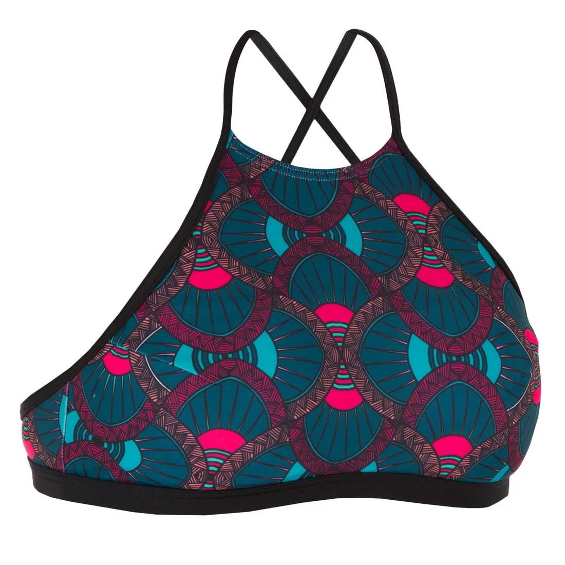 Women's Surfing Crop Top Swimsuit Top with open back ANDREA KOGA MALDIVES