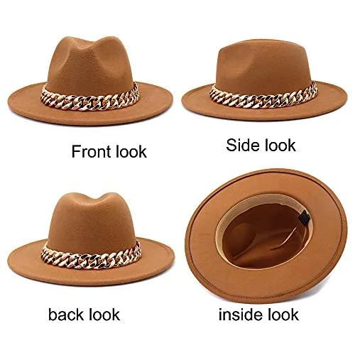 Women's Wide Brim Fedora Hat