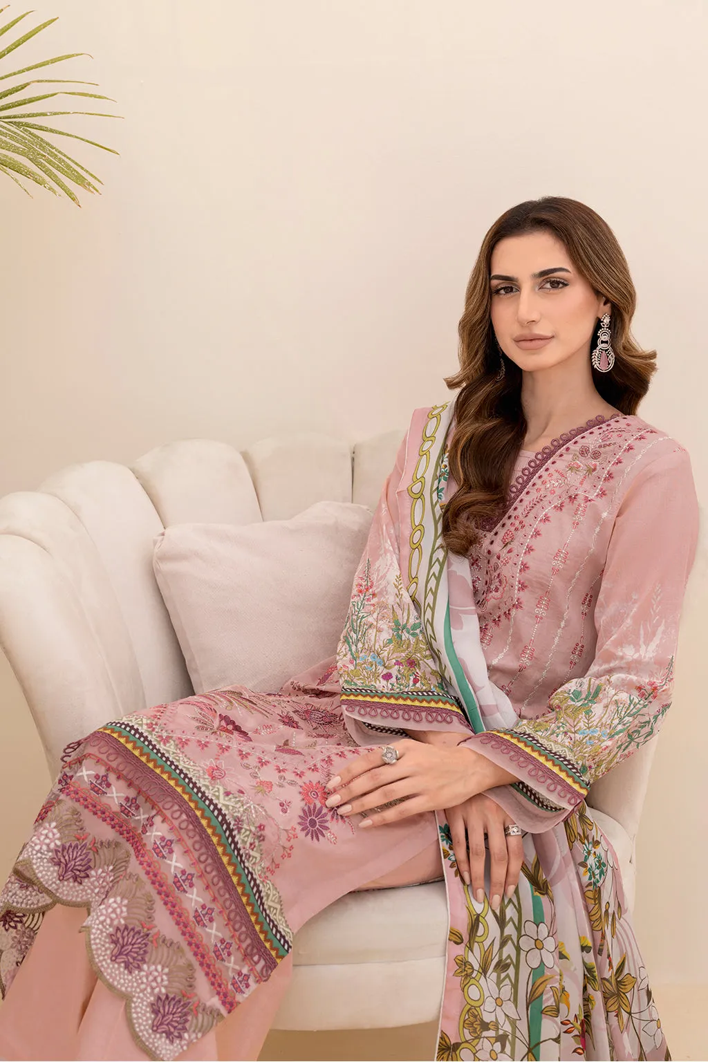 Y-702 |  Ramsha Riwayat Luxury Lawn Vol 7 Collection | Unstitched Lawn Embroidered Suits