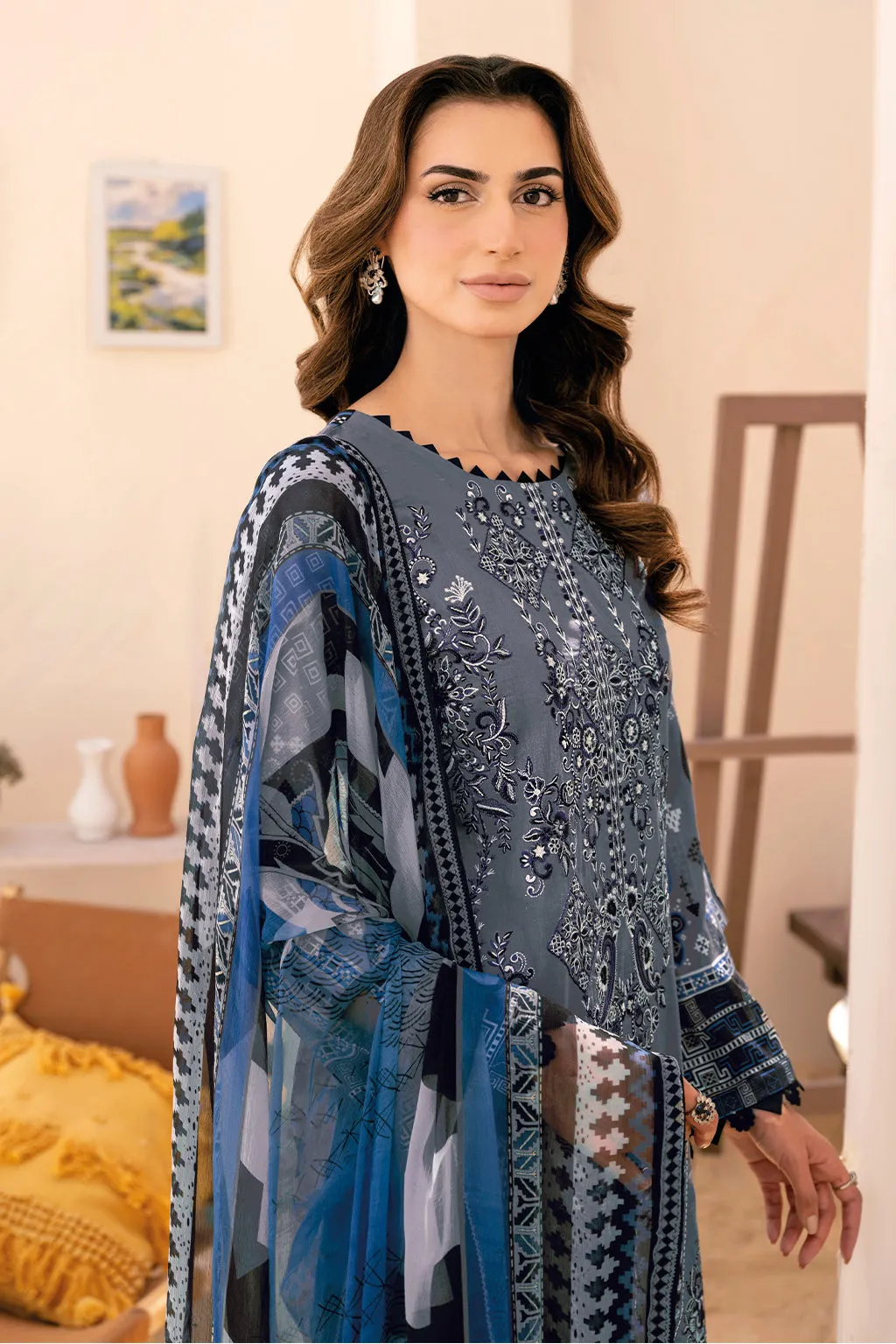 Y-711 |  Ramsha Riwayat Luxury Lawn Vol 7 Collection| Unstitched Lawn Embroidered Suits